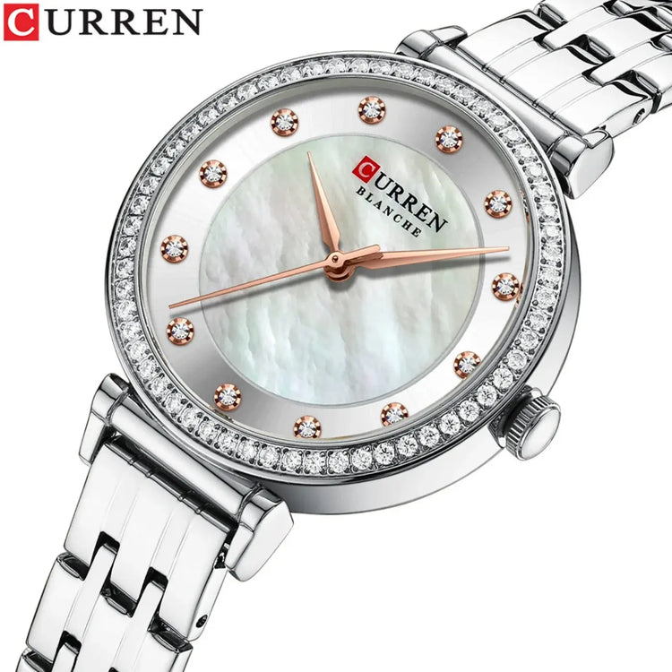 CURREN Top Brand Ladies Simple Fashion Quartz Watch Stainless Steel Classic Elegant Diamond Waterproof Ladies Watch Reloj Mujer Khamik Shop Online