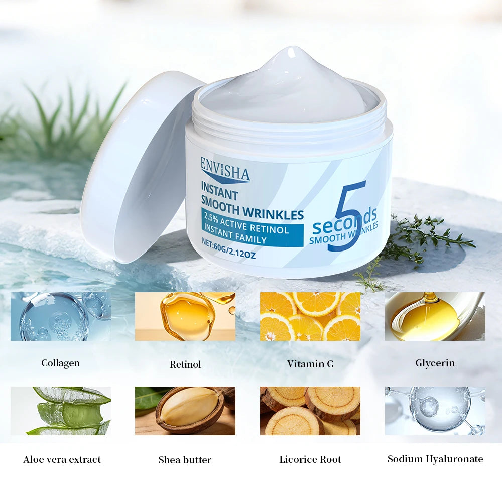 ENVISHA 5 Seconds Retinol Anti-Wrinkle Cream Instant Line Fade Firming Face Fine Skin Smoothing Moisturizing Care Lifting Beauty Khamik Shop Online