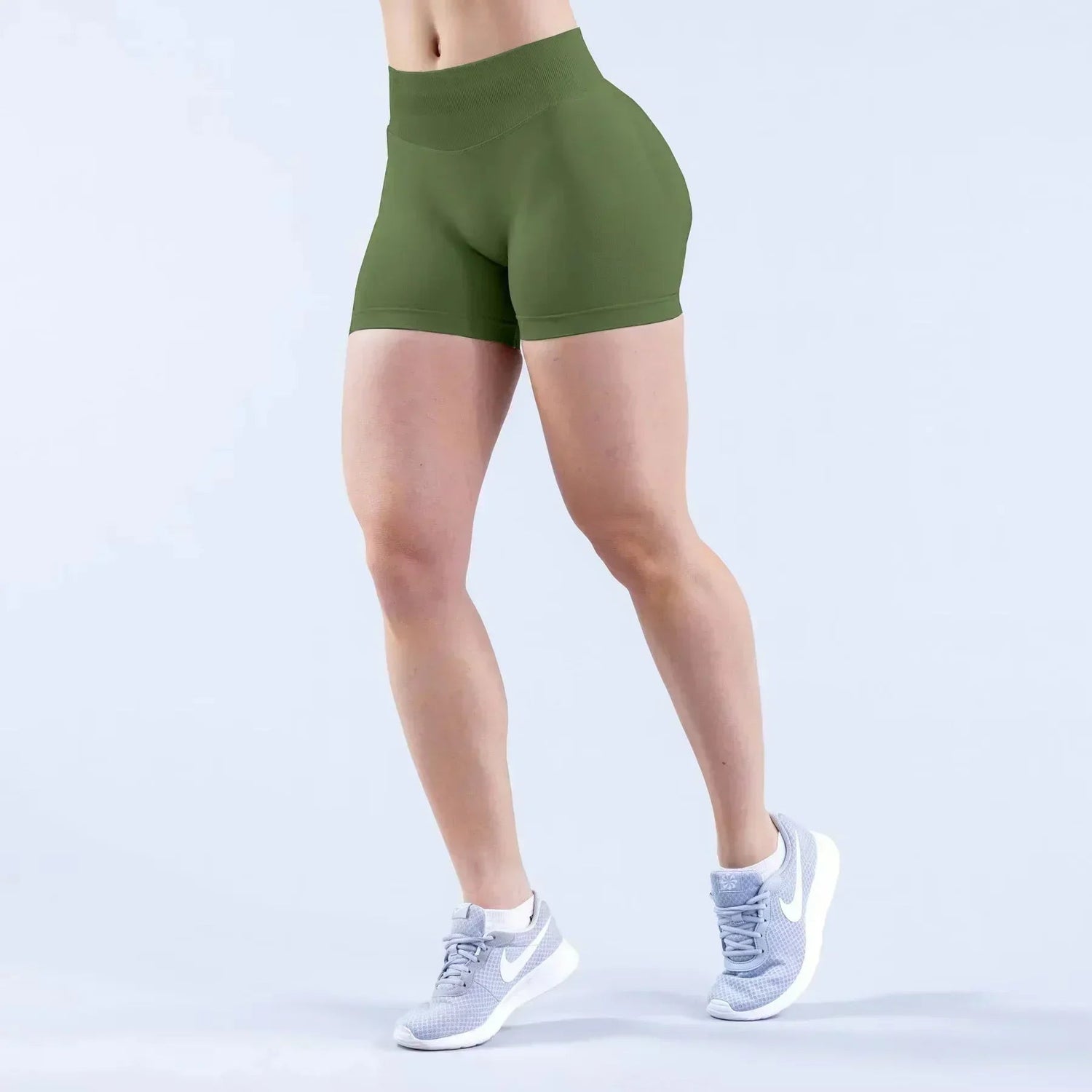 No Logos Shorts | 4.5" leggings Low Ribbed Rise Cycling Women Yoga Workout Clothes Gym Scrunch Bum Seam Seamless Fitness Tights Khamik Shop Online