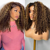 Highlight Honey Blonde Wear And Go Glueless Bob Wig Human Hair Curly Deep Wave Ombre Brown 5X5 Hd Lace Closure Wig 250 Density Khamik Shop Online