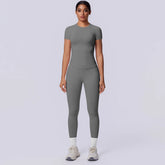 Rooftrellen New 2PCS/set Yoga Set Summer Quick Drying Fitness Sports Workout Top T-Shirt High Stretch Seamless Yoga Leggings Set Khamik Shop Online