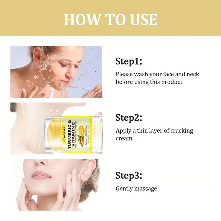 40g Yellow Turmeric Vitamin C Facial And Neck Cream Stick for Skin Brightening And Anti-Aging Khamik Shop Online