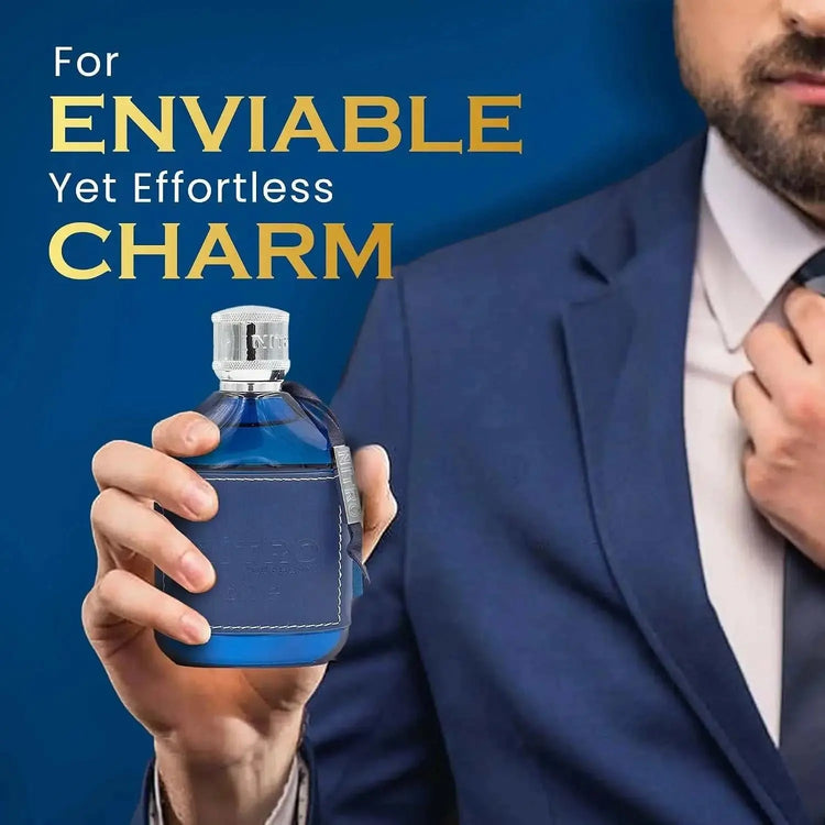 Nitro Blue Dumont Men EDP Perfume 100ml Fresh Marine Citrus Cologne Blue Glass Bottle Silver Cap Luxury Black Gift Box Daily Summer Business Wear Khamik Shop Online