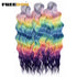 FREEDOM Synthetic Curly Braiding Hair Extensions 24 Inch/60 cm Long Deep Wavy Twist Crochet Braids Hair Ombre Brown Rainbow Hair Khamik Shop Online