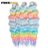 FREEDOM Synthetic Curly Braiding Hair Extensions 24 Inch/60 cm Long Deep Wavy Twist Crochet Braids Hair Ombre Brown Rainbow Hair Khamik Shop Online