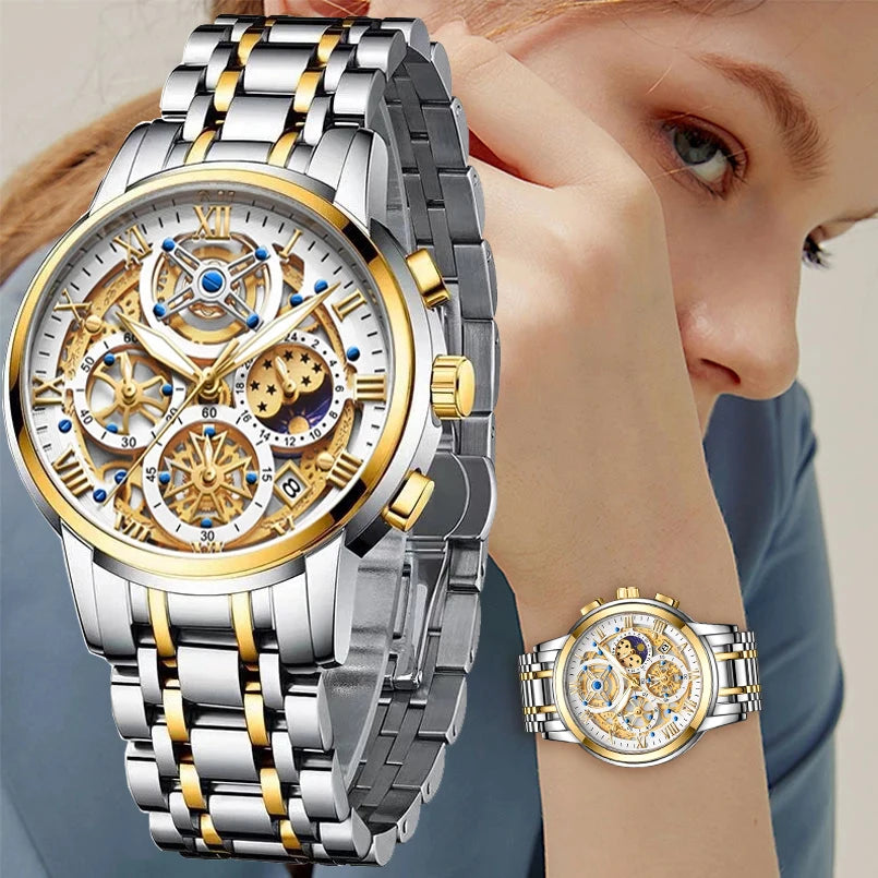 Top Brand Luxury Gold Women Watches Fashion Waterproof Ladies Watch Woman Quartz Wrist Watch Relogio Feminino Montre Femme