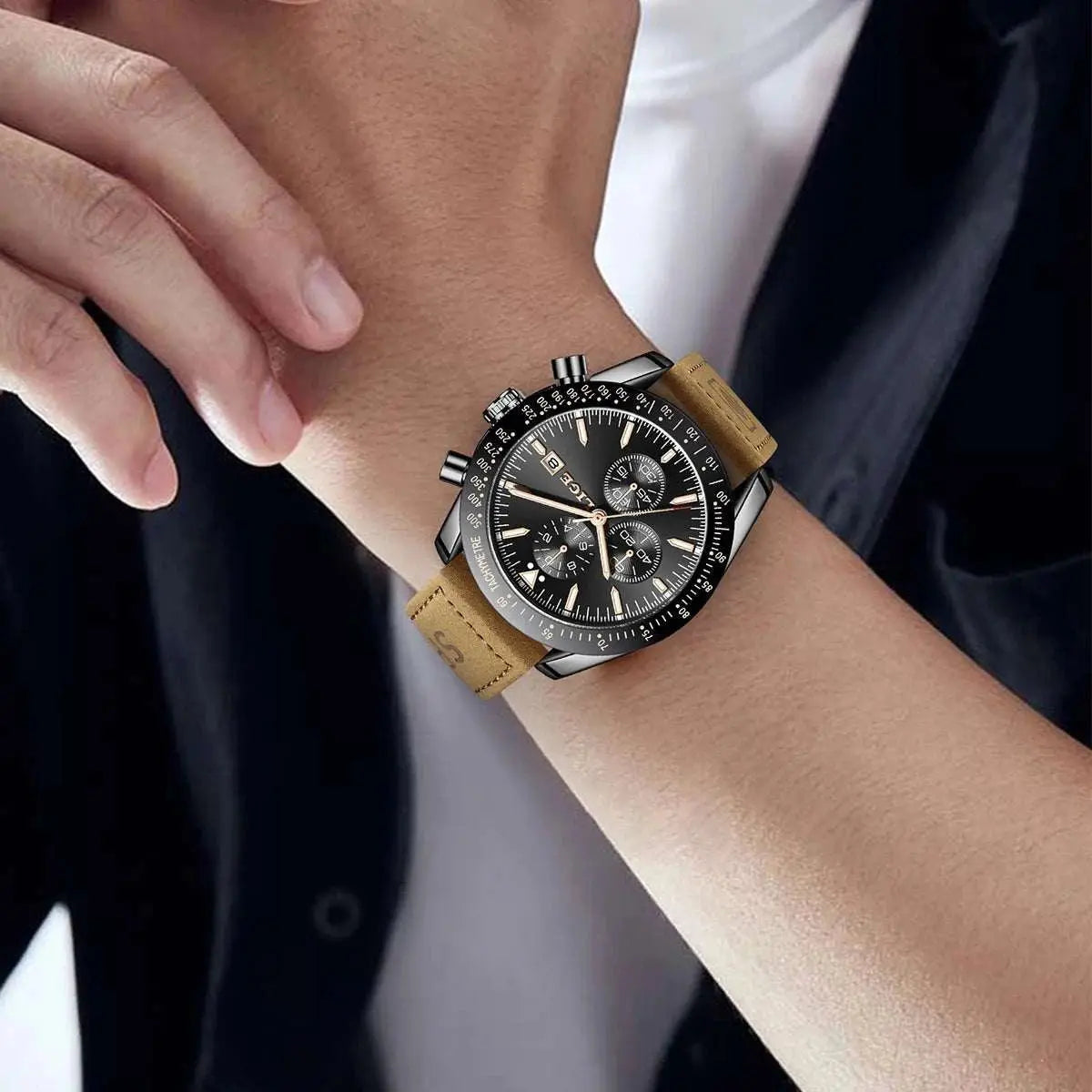 LIGE Retro Fashion Outdoor Quartz Man Watch Military Classic Clocks Casual Sports Leather Belt Waterproof Auto Date Watches Male Khamik Shop Online