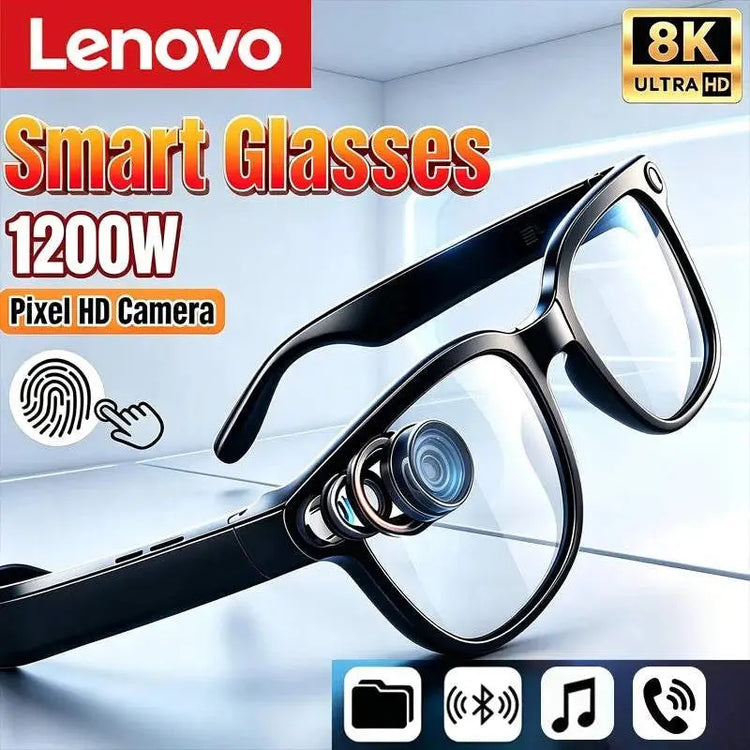Lenovo 2026 New AI Smart Glasses 8K HD Voice Assistant Translator Control Touch Photo Camera Recording Bluetooth Sunglasses Khamik Shop Online
