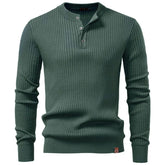 UNITIM Man Knitted T-shirt Simple Solid Color Round Neck Male Top Slim Comfortable Long Sleeve Casual Versatile Men Polo Shirt Khamik Shop Online