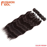 FASHION IDOL Water Wave Hair Bundles Synthetic Hair Extensions Ombre Blonde Hair Weave Bundles 6pcs 20" High Temperature Fiber Khamik Shop Online