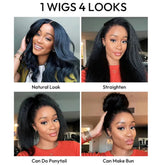 Kinky Straight And Body Wave 5x5 Transparent Lace Closure Pre Plucked Human Hair Glueless Wig Ready To Wear For Daily Use Khamik Shop Online