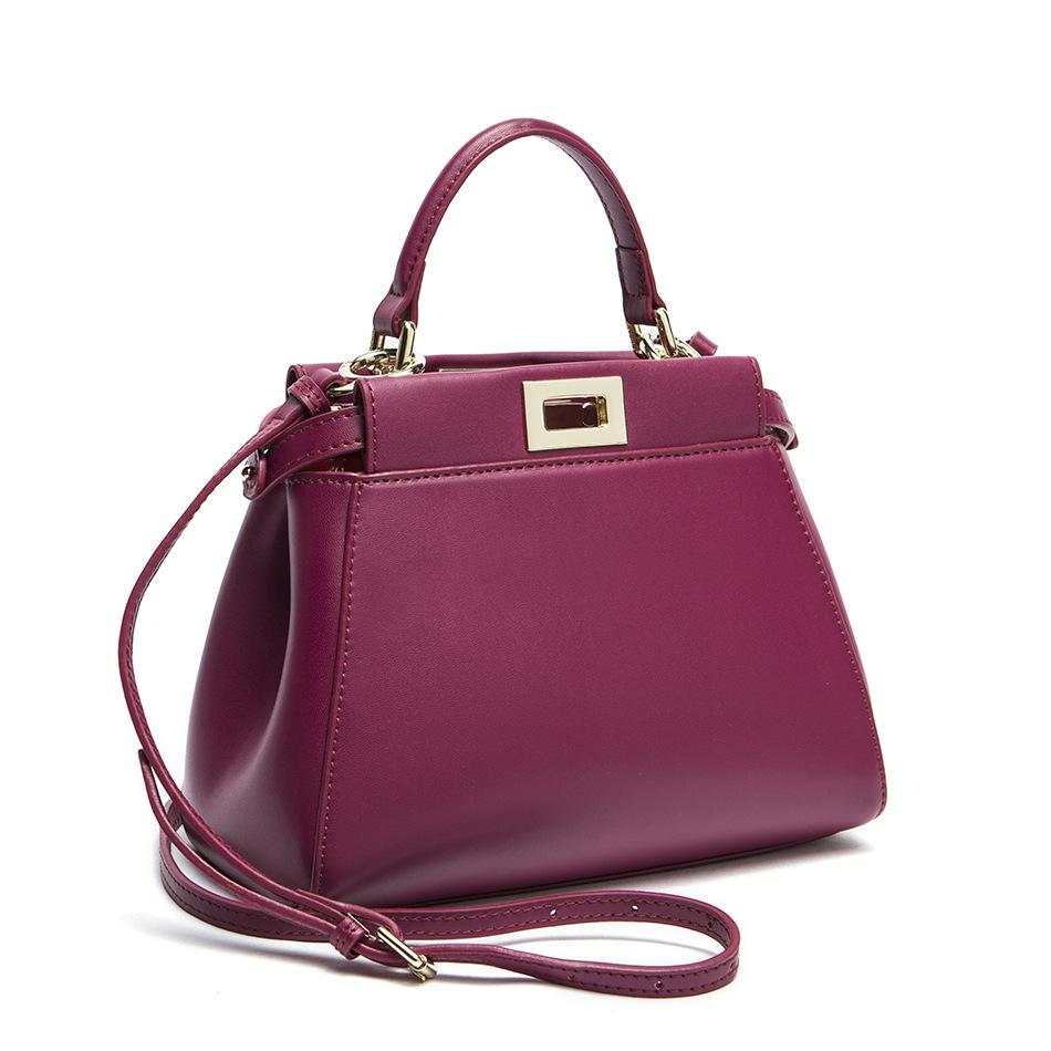 High Quality Cowhide Messenger Bag For Women Maroon Asteria