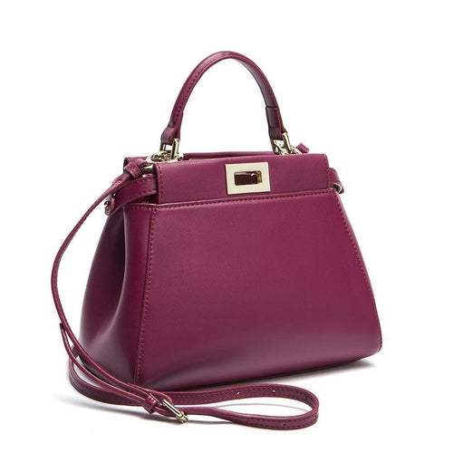 High Quality Cowhide Messenger Bag For Women Maroon Asteria