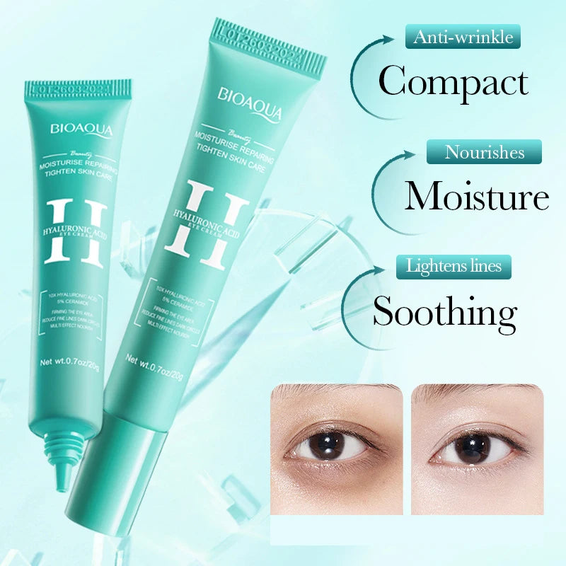 2Pcs/Kit BIOAQUA Hyaluronic Acid Skin Care Sets Face Eye Cream Moisturizing Hydrating Firming Facial Eyes Creams Face Skin Care
