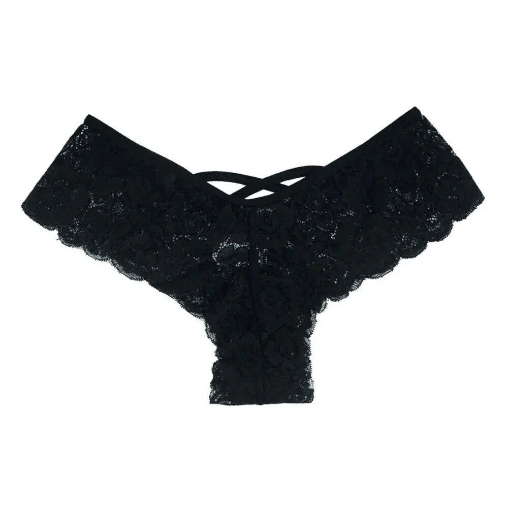 4 Pack Women Sexy Lace Underwear Lingerie Panties G-String Brief Thong Puce Gaia