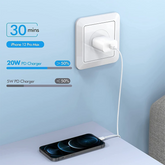 2024 20W USB-C Fast Charger PD Adapter Cable For iPhone 14/13/12/11 XR Puce Gaia