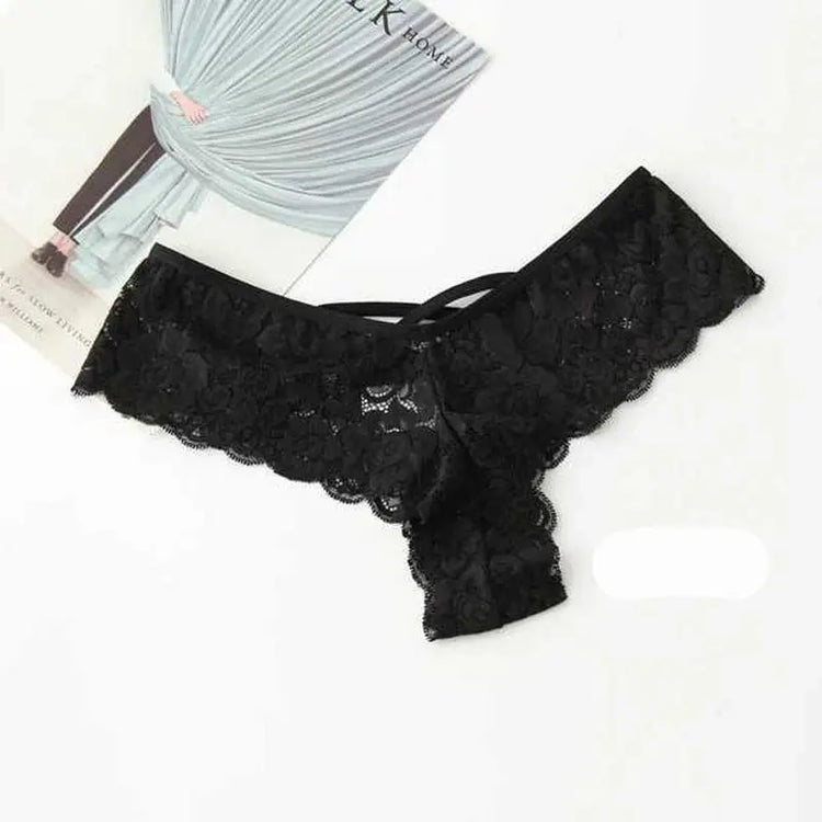 4 Pack Women Sexy Lace Underwear Lingerie Panties G-String Brief Thong Puce Gaia