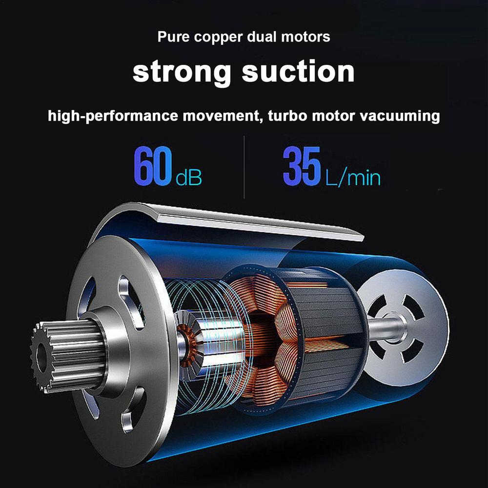120W Cordless Handheld Vacuum Cleaner Small Mini Portable Car Auto Puce Gaia