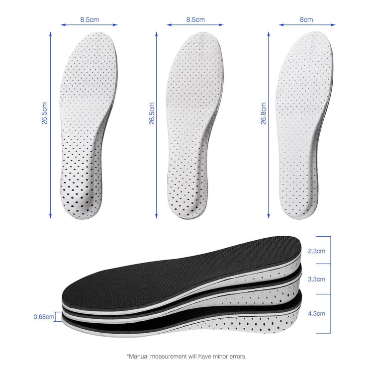 Men Women Invisible Height Increase Insoles Heel Lift Taller Shoe Puce Gaia