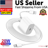 2024 20W USB-C Fast Charger PD Adapter Cable For iPhone 14/13/12/11 XR Puce Gaia