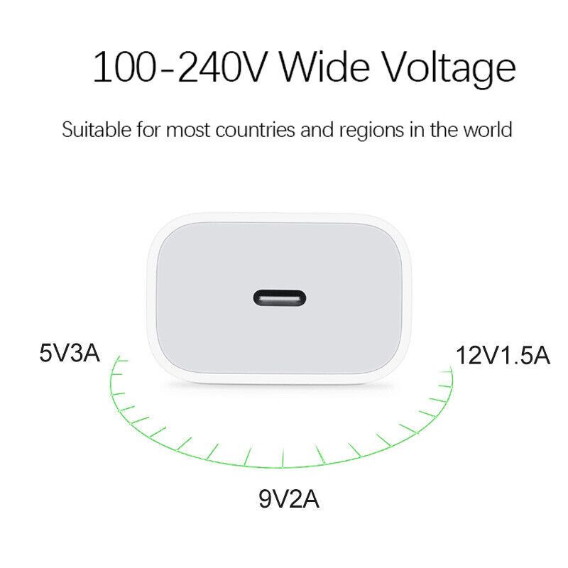 2024 20W USB-C Fast Charger PD Adapter Cable For iPhone 14/13/12/11 XR Puce Gaia