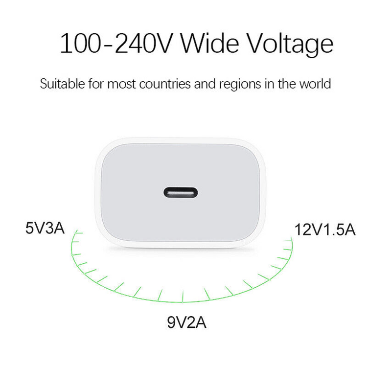 2024 20W USB-C Fast Charger PD Adapter Cable For iPhone 14/13/12/11 XR Puce Gaia
