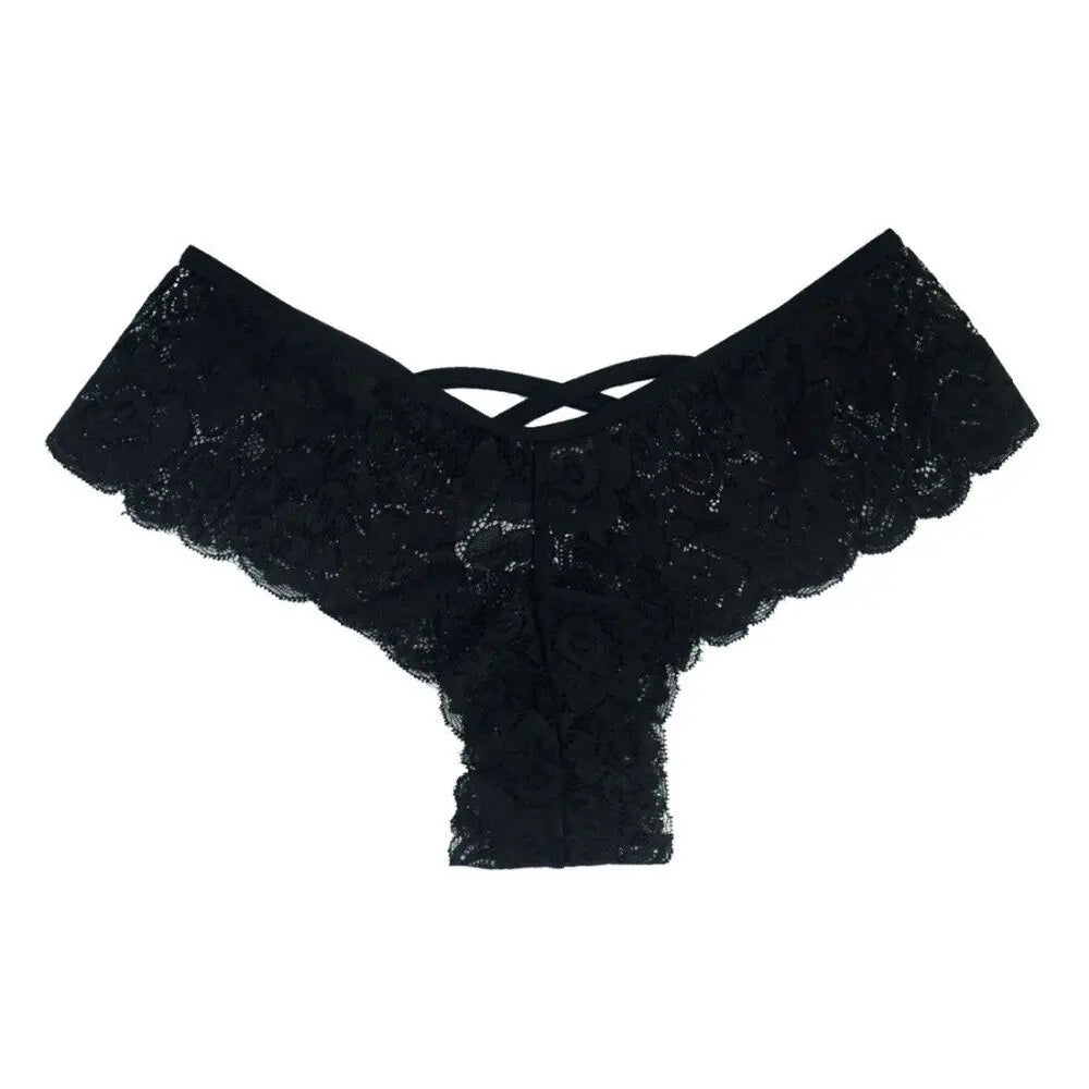 4 Pack Women Sexy Lace Underwear Lingerie Panties G-String Brief Thong Puce Gaia