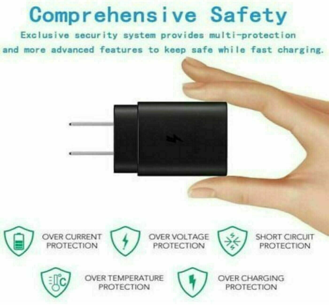 25W Type USB-C Super Fast Wall Charger +6FT Cable For Samsung Galaxy Puce Gaia