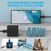 45W USB-C Super Fast Wall Charger 10FT Cable For Samsung Galaxy S20 Puce Gaia