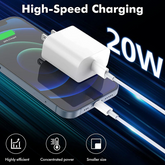 2024 20W USB-C Fast Charger PD Adapter Cable For iPhone 14/13/12/11 XR Puce Gaia