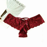 4 Pack Women Sexy Lace Underwear Lingerie Panties G-String Brief Thong Puce Gaia