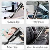 120W Cordless Handheld Vacuum Cleaner Small Mini Portable Car Auto Puce Gaia