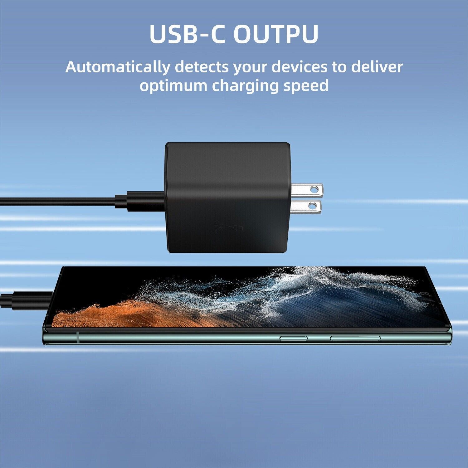 45W USB-C Super Fast Wall Charger 10FT Cable For Samsung Galaxy S20 Puce Gaia