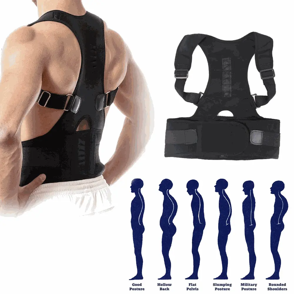 Posture Corrector Support Magnetic Back Shoulder Brace Belt Band For Puce Gaia