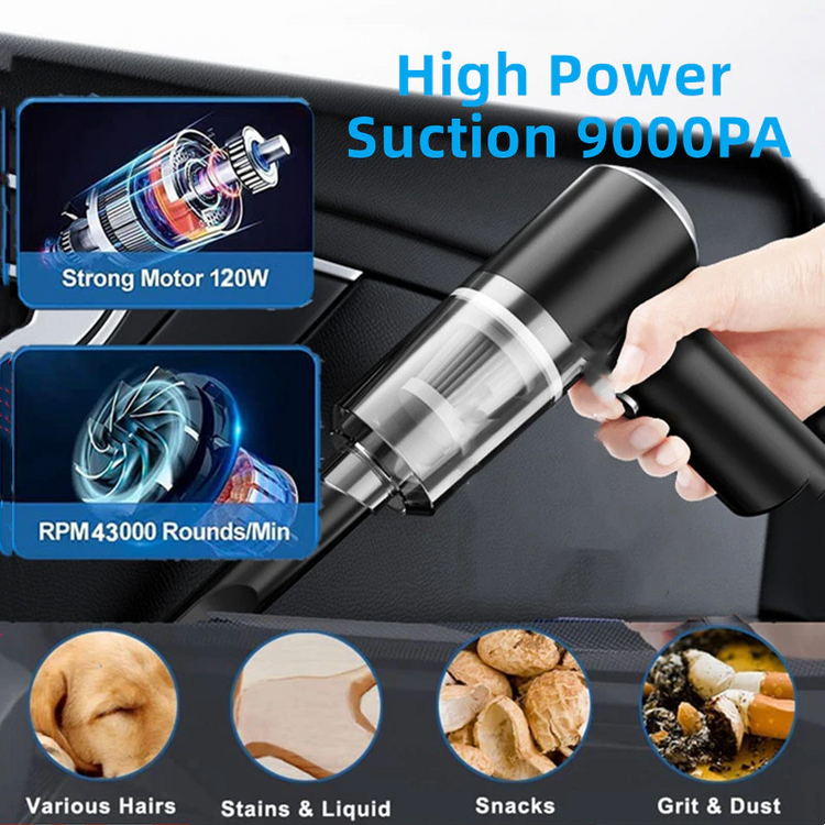 120W Cordless Handheld Vacuum Cleaner Small Mini Portable Car Auto Puce Gaia