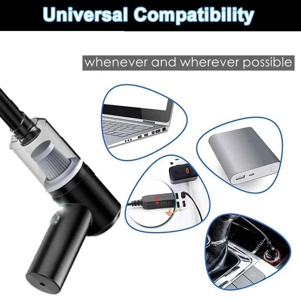 120W Cordless Handheld Vacuum Cleaner Small Mini Portable Car Auto Puce Gaia