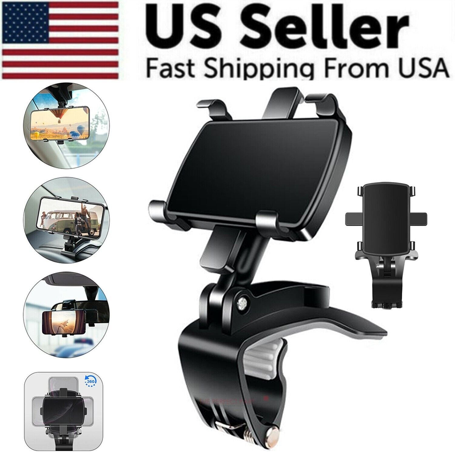 Universal Car Dashboard Mount Holder Stand Clamp Cradle Clip For Cell Puce Gaia