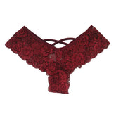 4 Pack Women Sexy Lace Underwear Lingerie Panties G-String Brief Thong Puce Gaia