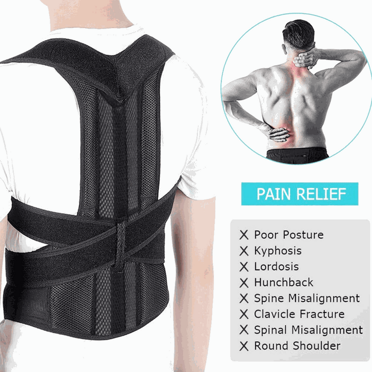 Adjustable Posture Corrector Low Back Support Shoulder Brace Belt For Puce Gaia