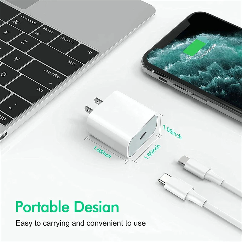 2024 20W USB-C Fast Charger PD Adapter Cable For iPhone 14/13/12/11 XR Puce Gaia