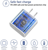 2024 20W USB-C Fast Charger PD Adapter Cable For iPhone 14/13/12/11 XR Puce Gaia