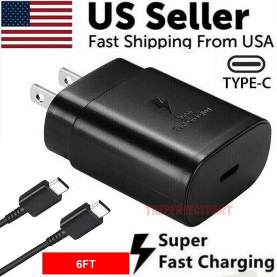 25W Type USB-C Super Fast Wall Charger +6FT Cable For Samsung Galaxy Puce Gaia