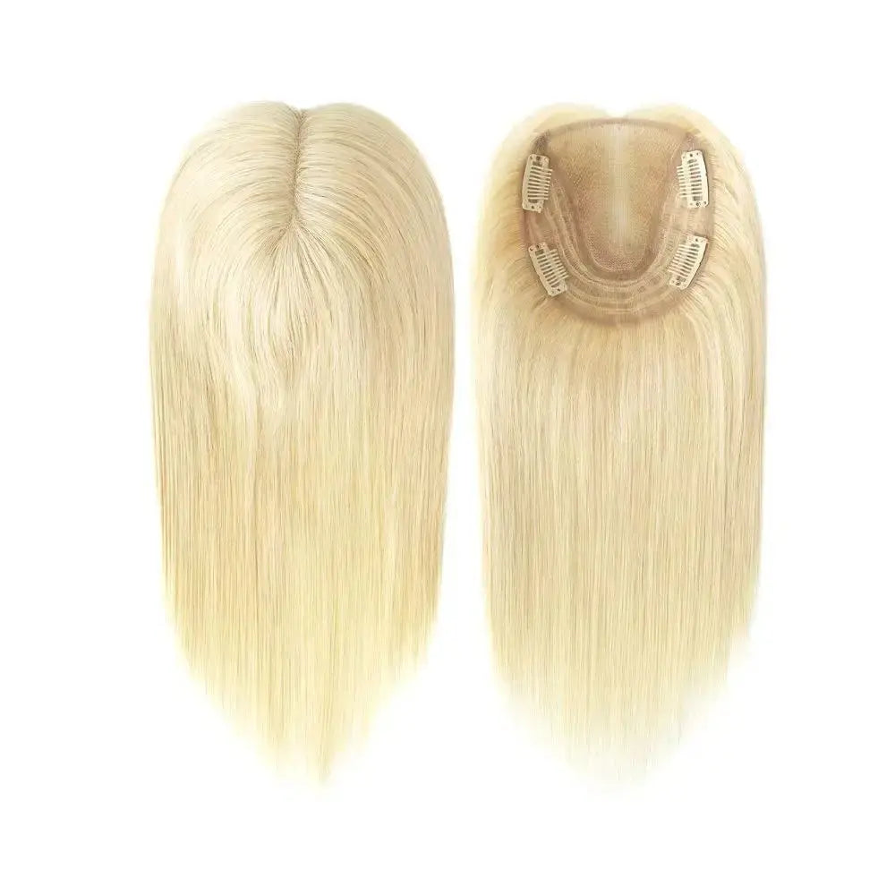 6 Colors Available Human Hair Topper Wig 4x4.5 Lace Frontal 12 Inch Hand-Tied 4 Clips 48H Ship 