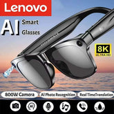 Lenovo AI Smart Glasses 8K HD Photochromic Multifunction Bluetooth Calling Voice Assistant Music Player Translate Camera HOT Khamik Shop Online