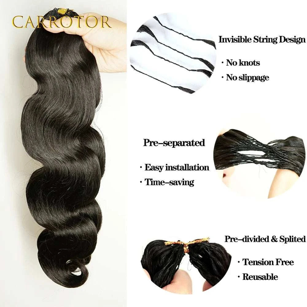 Pre Separated Crochet Hair Body Wave Crochet Human Hair for Black Women Extensions Human Hair Water Wave Bundles Knotless Hair Khamik Shop Online