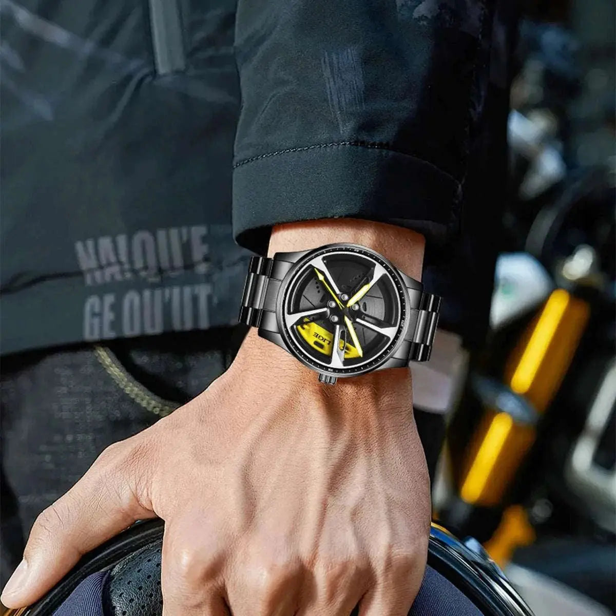 LIGE Unique Creative Quartz Man Watch Steel Band Casual Sports Waterproof Luminous Rotating Wheel Dial Watches for Men Gifts Box Khamik Shop Online