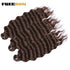 FREEDOM Synthetic Curly Braiding Hair Extensions 24 Inch/60 cm Long Deep Wavy Twist Crochet Braids Hair Ombre Brown Rainbow Hair Khamik Shop Online