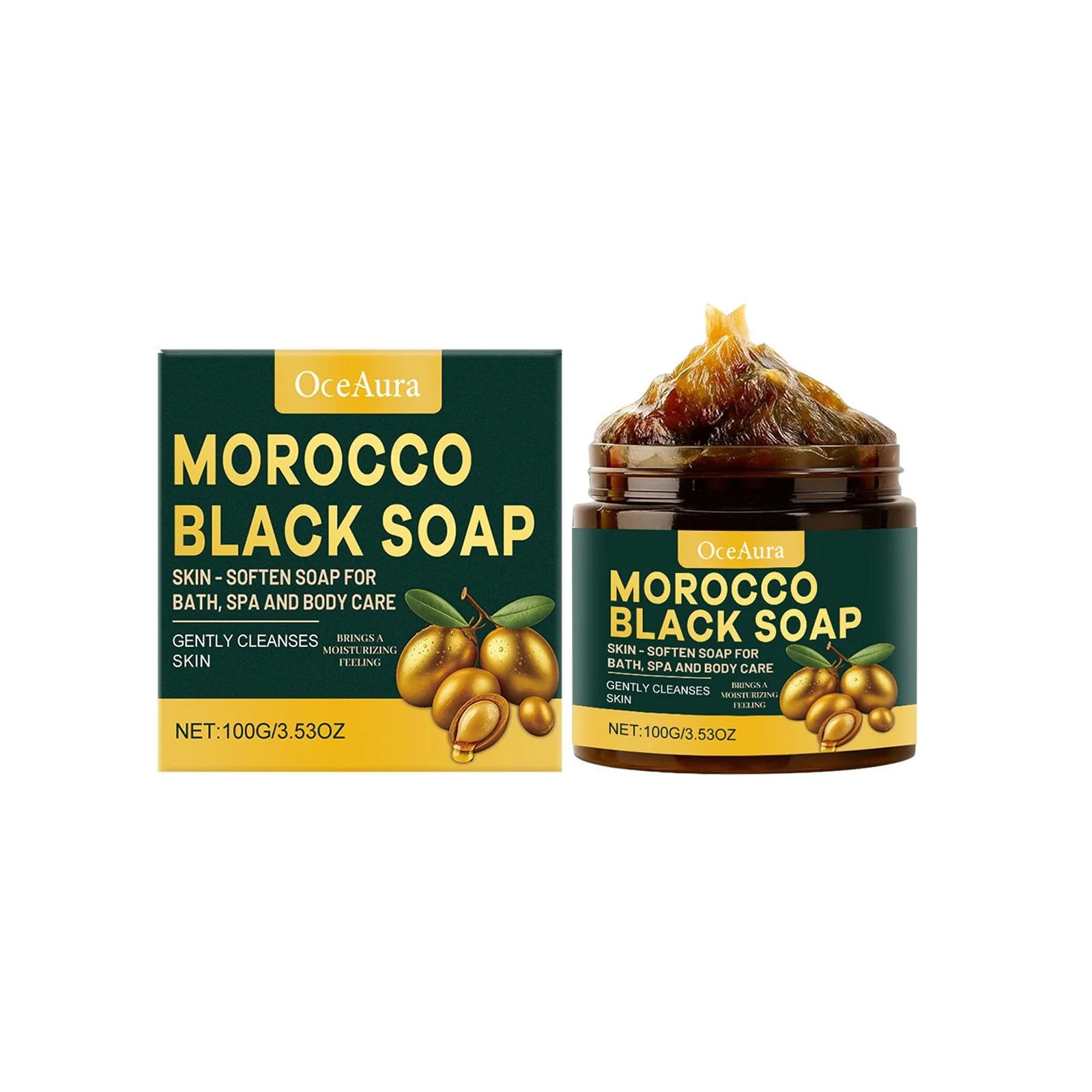 Morocco Black Soap Deep Cleaning Remove Dead Skin Cells Gentle Care Body Moisturizing Brighten Skin Smoothing Soap 100G