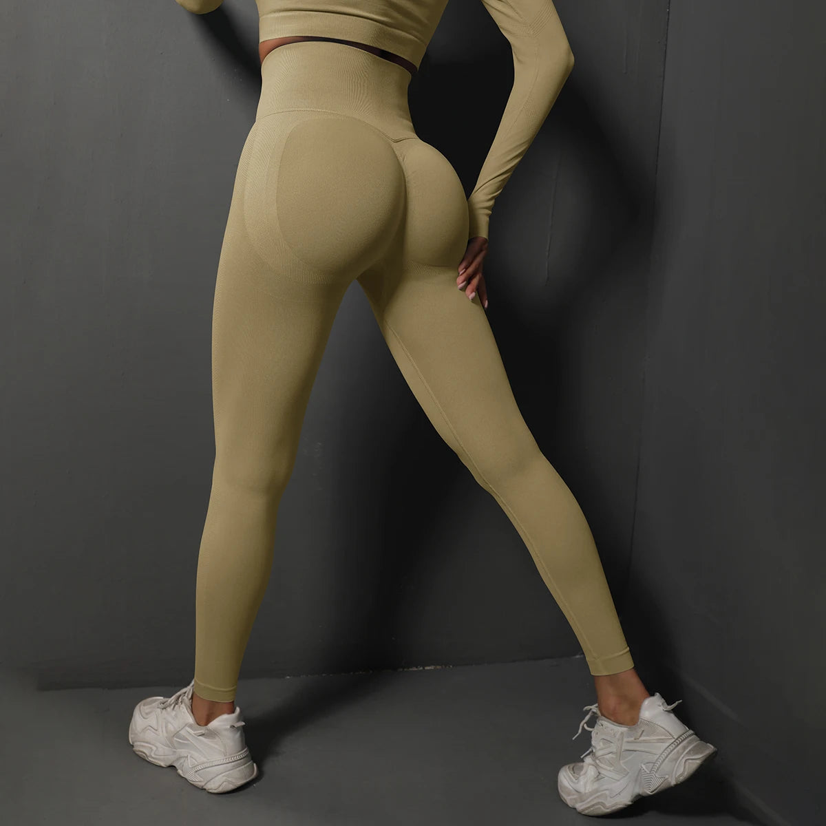 2Pcs Women Sets Energy Seamless Gym Suits Bubble Butt Sports Pants+Long Sleeve Shirts Push Up Running Sets Tracksuits Tights Set Khamik Shop Online