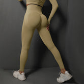 2Pcs Women Sets Energy Seamless Gym Suits Bubble Butt Sports Pants+Long Sleeve Shirts Push Up Running Sets Tracksuits Tights Set Khamik Shop Online